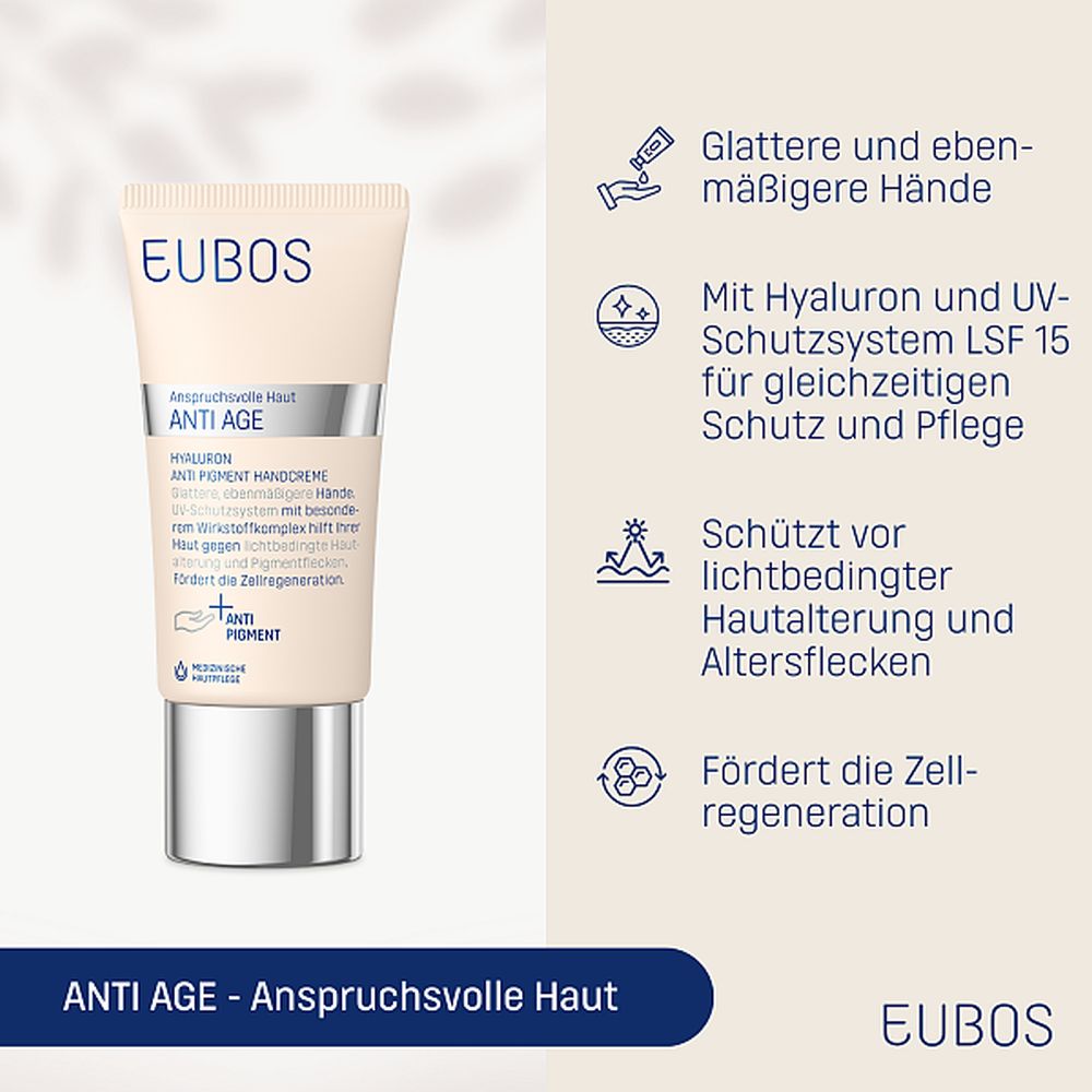 EUBOS HYALURON Anti Pigment Handcreme LSF 15 50 ml Creme