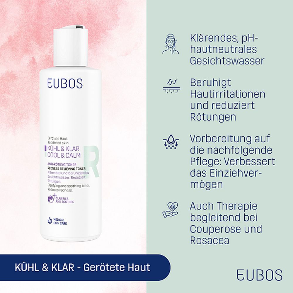 EUBOS KÜHL & KLAR ANTI-RÖTUNG TONER 200 ml Flüssigkeit