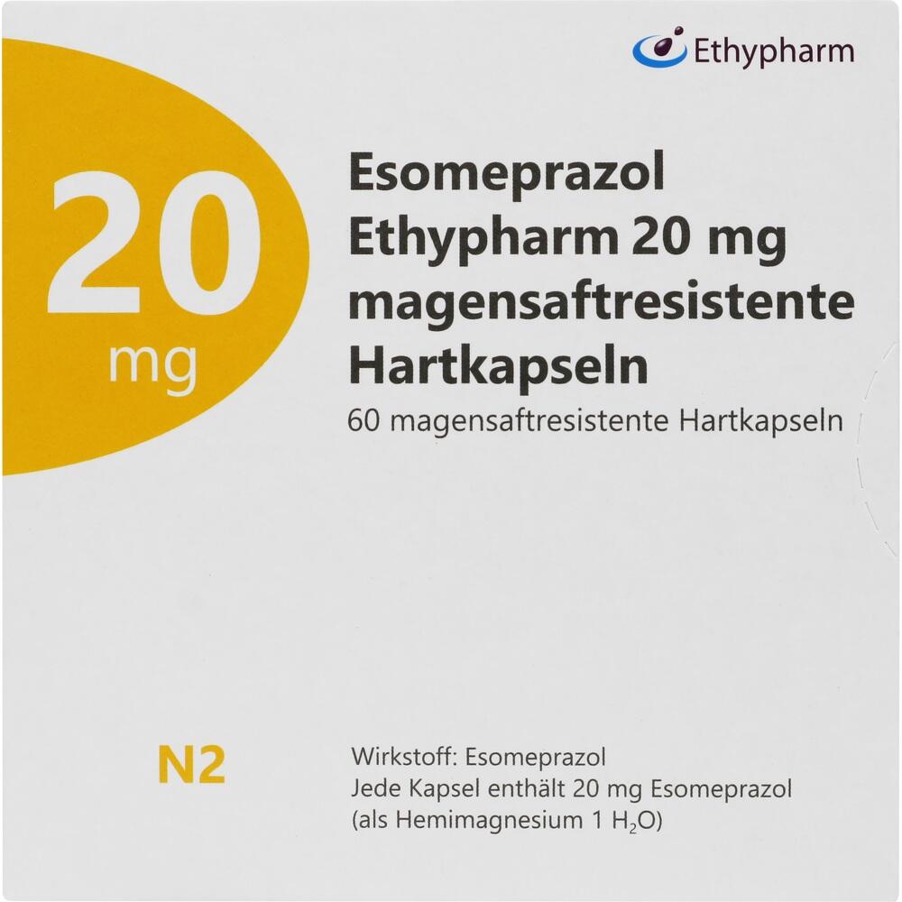 Esomeprazol Ethypharm 20mg 60 St Kapseln magensaftresistent