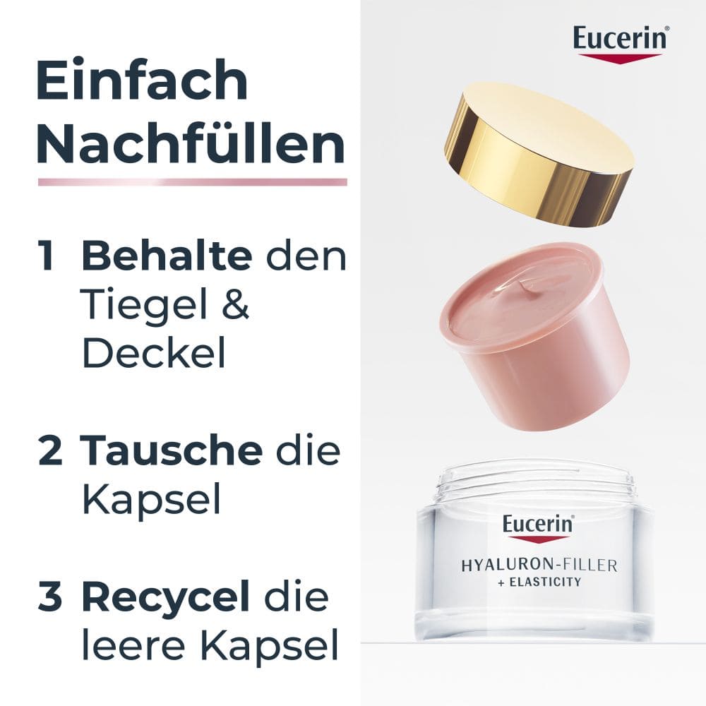 Eucerin HYALURON FILLER + ELASTICITY ROSÉ Tag LSF 30 Nachfüllpack 50 ml Creme