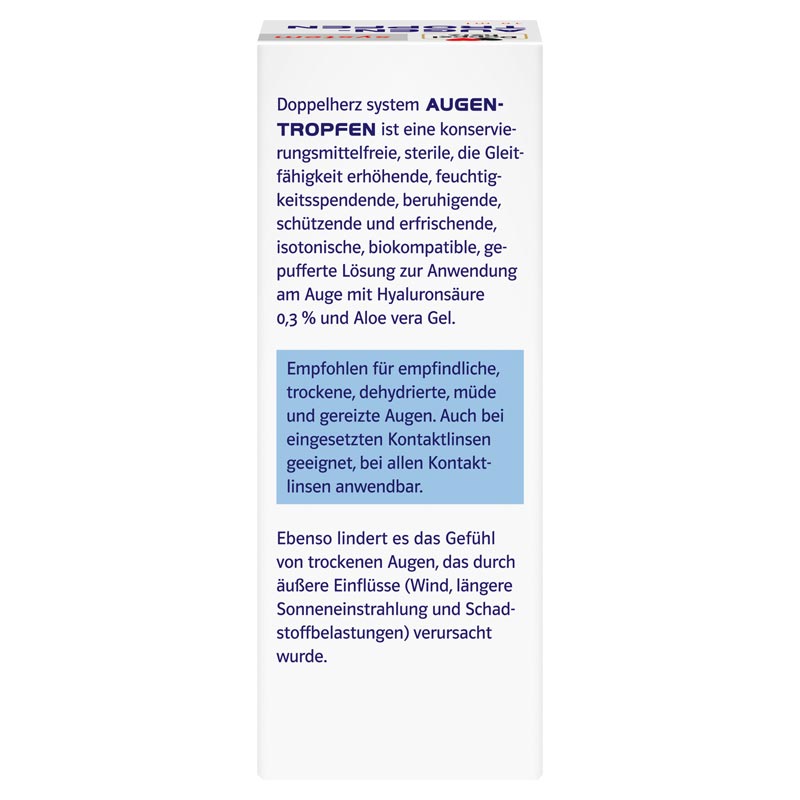 Doppelherz system AUGEN-TROPFEN HYALURON 0,3% + ALOE 10 ml Flüssigkeit