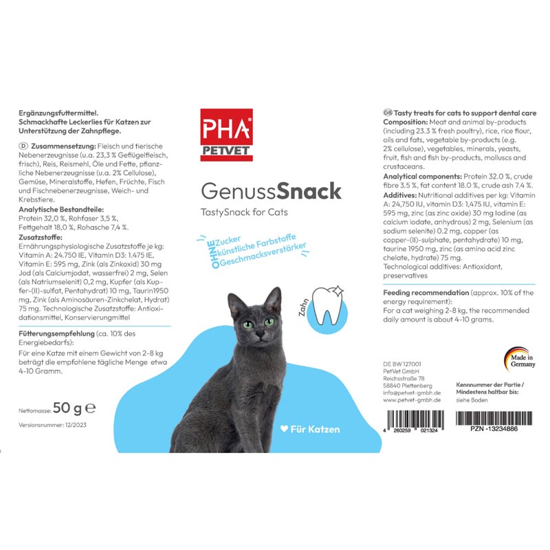 PHA GenussSnack Pellets für Katzen 50 g Pellets