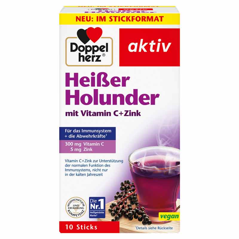 Doppelherz aktiv Heißer Holunder mit Vitamin C + Zink  10 St Granulat
