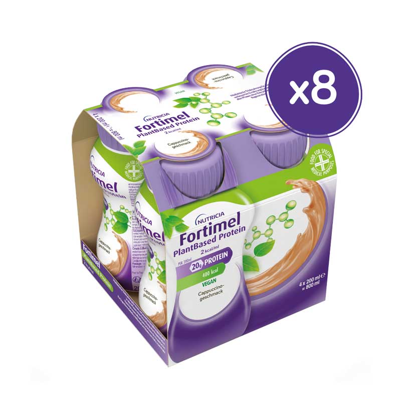 NUTRICIA Fortimel PlantBased Protein 2 kcal/ml Cappuccino-Geschmack 8X4X200 ml Flüssigkeit