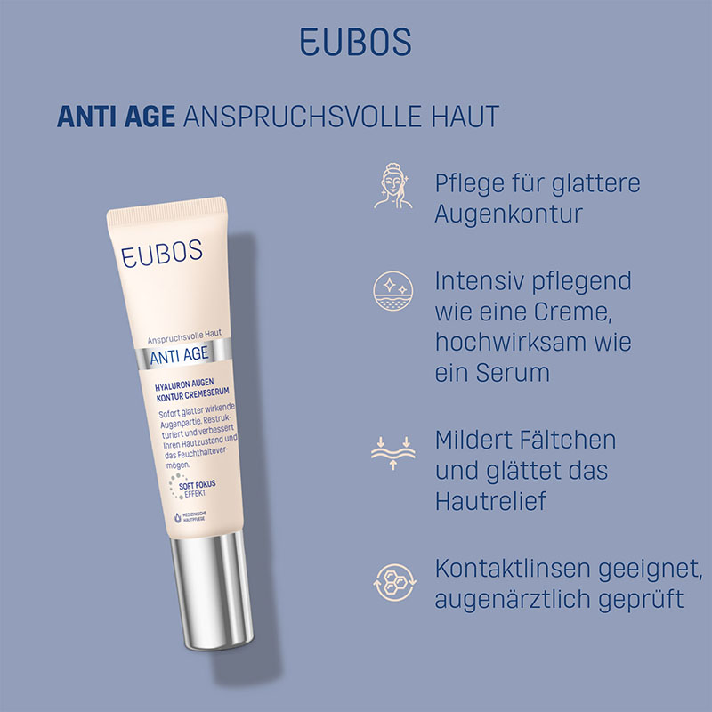 EUBOS SENSITIVE Hyaluron Augen Kontur CremeSerum 15 ml Creme