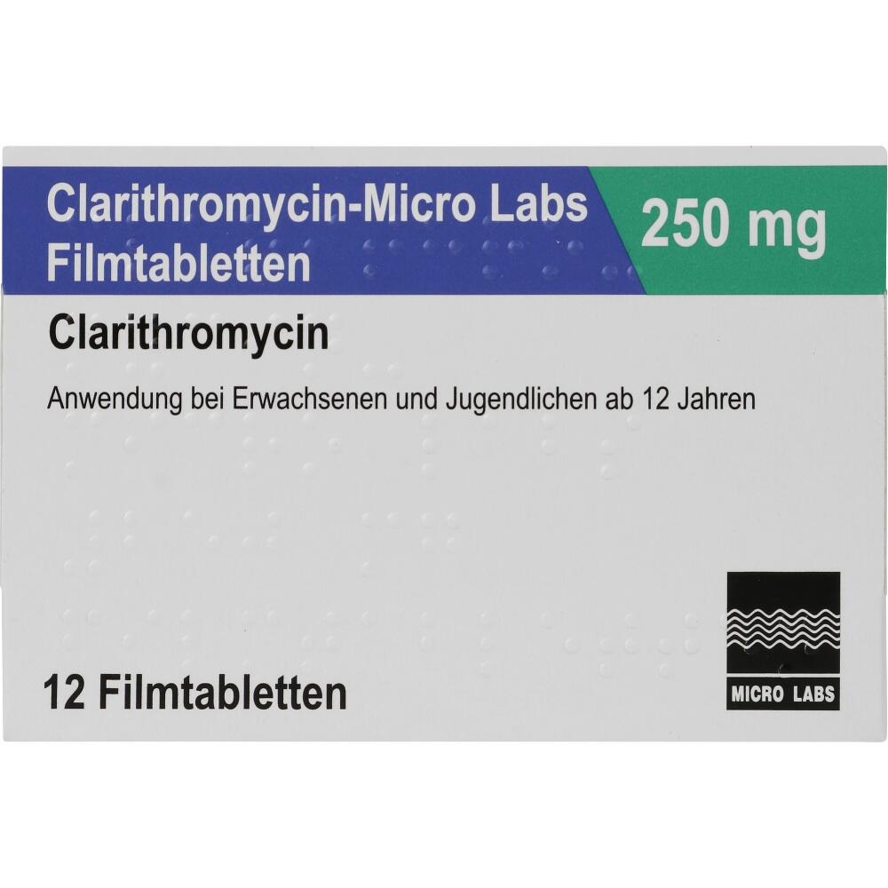 Clarithromycin-Micro Labs 250mg 12 St Filmtabletten
