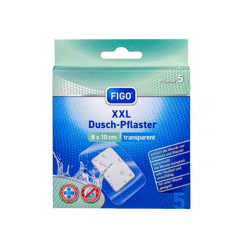 FIGO XXL Dusch-Pflaster transparent 8 x 10 cm 5 St 5 St Pflaster