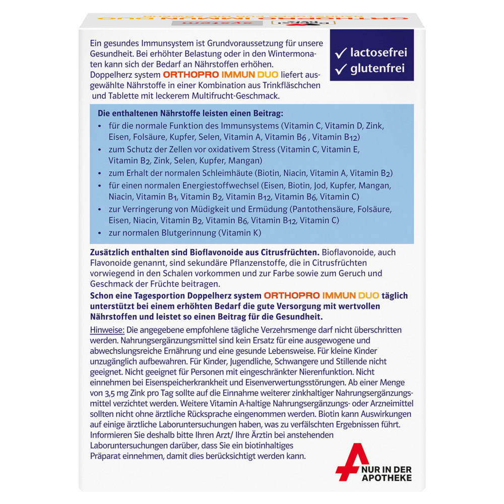 Doppelherz system ORTHOPRO IMMUN DUO 7 St Trinkampullen