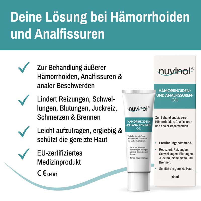 nuvinol HÄMORRHIODEN-GEL UND ANALFISSUREN-GEL 40 ml Gel