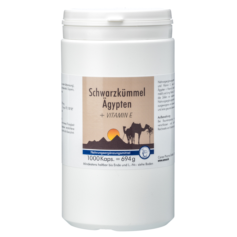 Schwarzkümmel Ägypten + Vitamin E 1000 St Kapseln