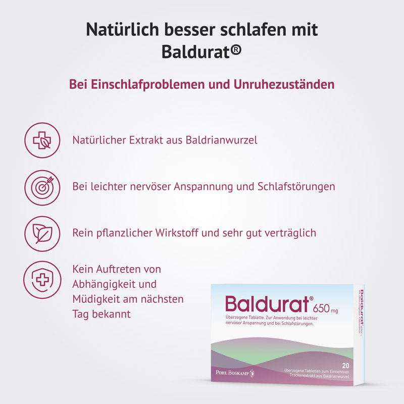 Baldurat bei Schlafstörungen 20er 20 St Filmtabletten