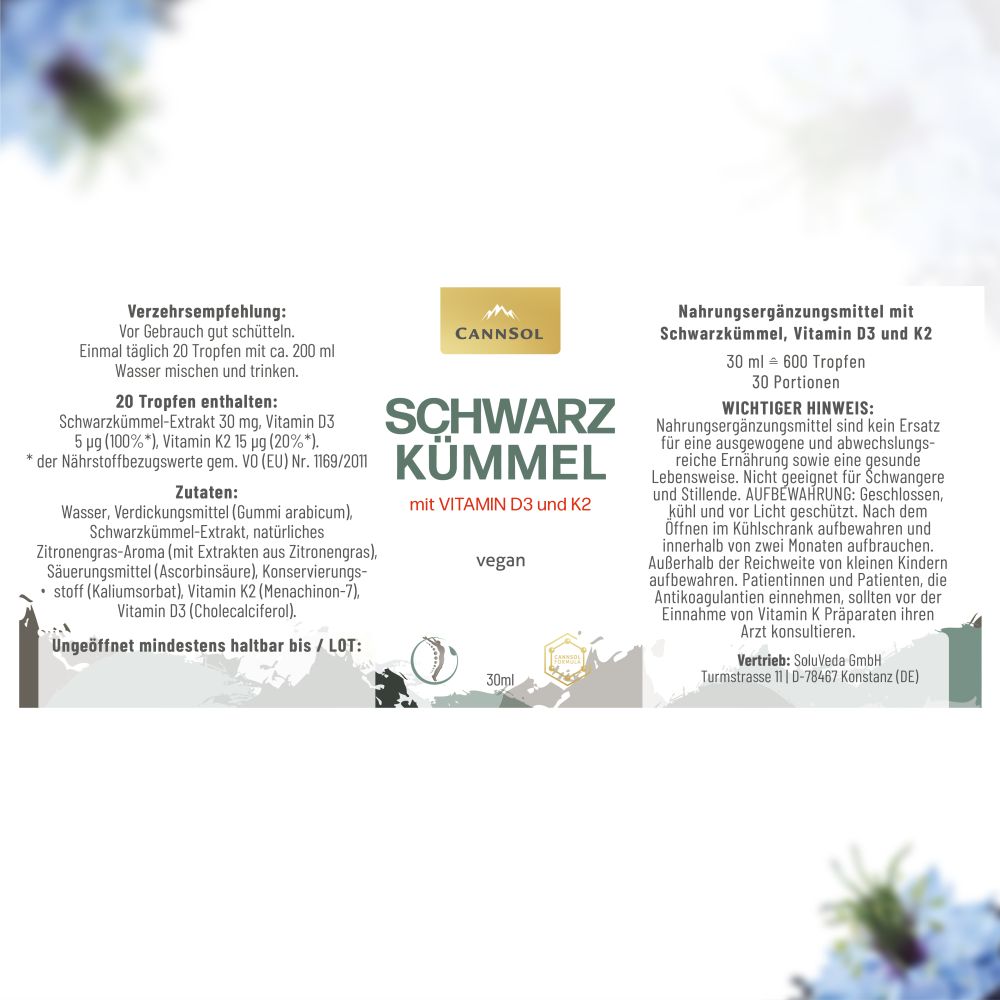 CANNSOL SCHWARZKÜMMEL  30 ml Tropfen zum Einnehmen