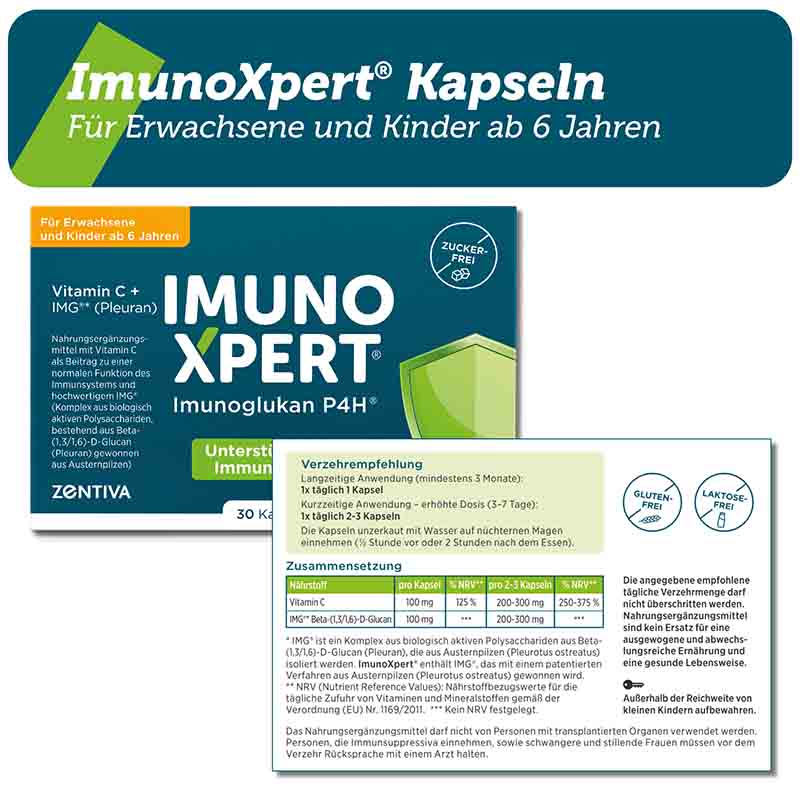 IMUNO XPERT Imunoglukan P4H Vitamin C + IMG 60 St Kapseln