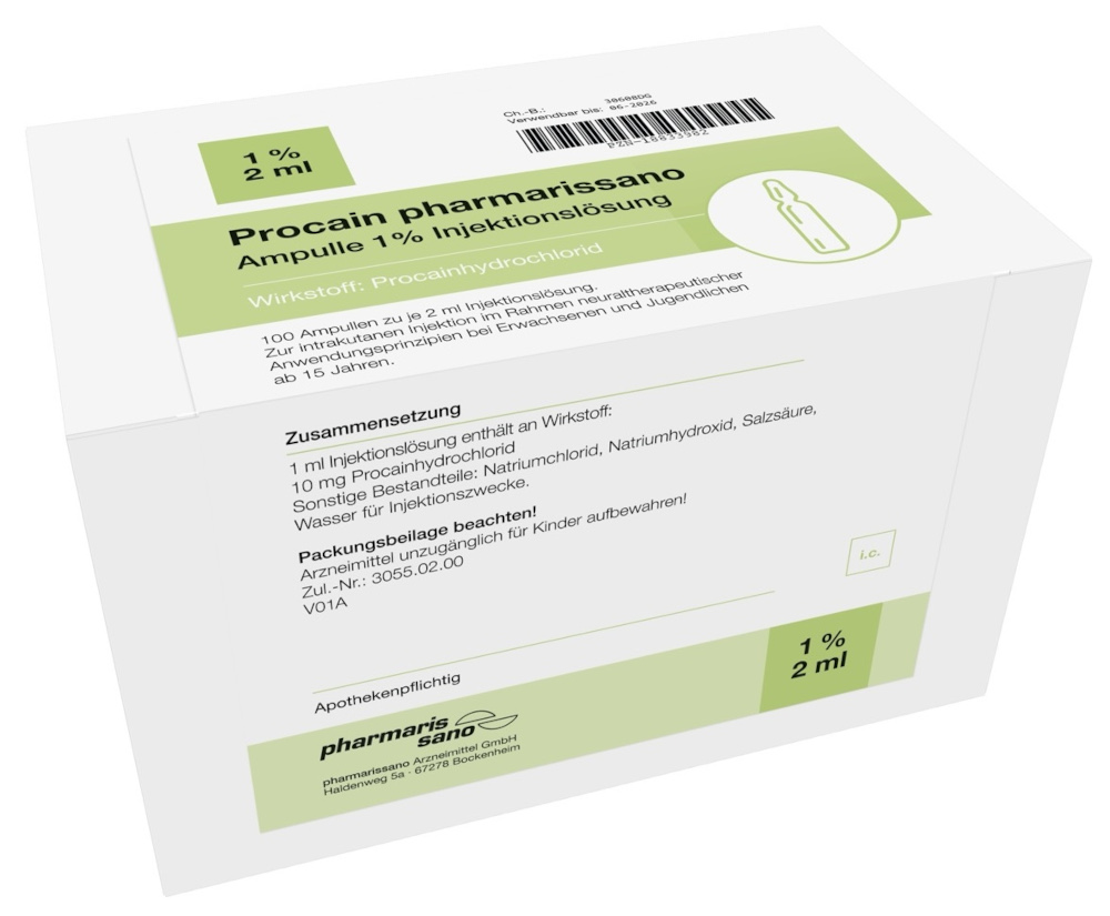 Procain pharmarissano Ampulle 1% Injektionslös. 100X2 ml Injektionslösung