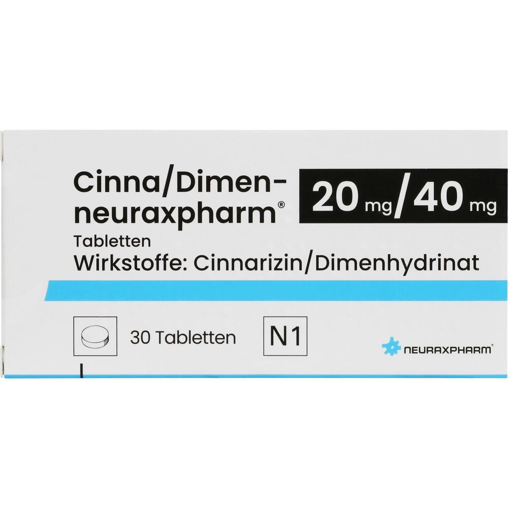 CINNA/DIMEN neuraxpharm 20 mg/40 mg Tabletten 30 St Tabletten