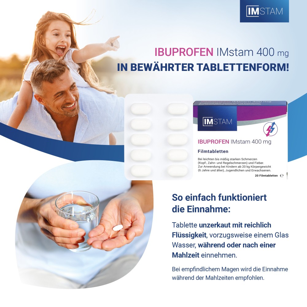 IBUPROFEN IMstam 400mg 20 St Filmtabletten