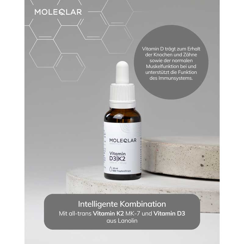 MOLEQLAR ESSENTIALS Vitamin D3/K2 20 ml Tropfen