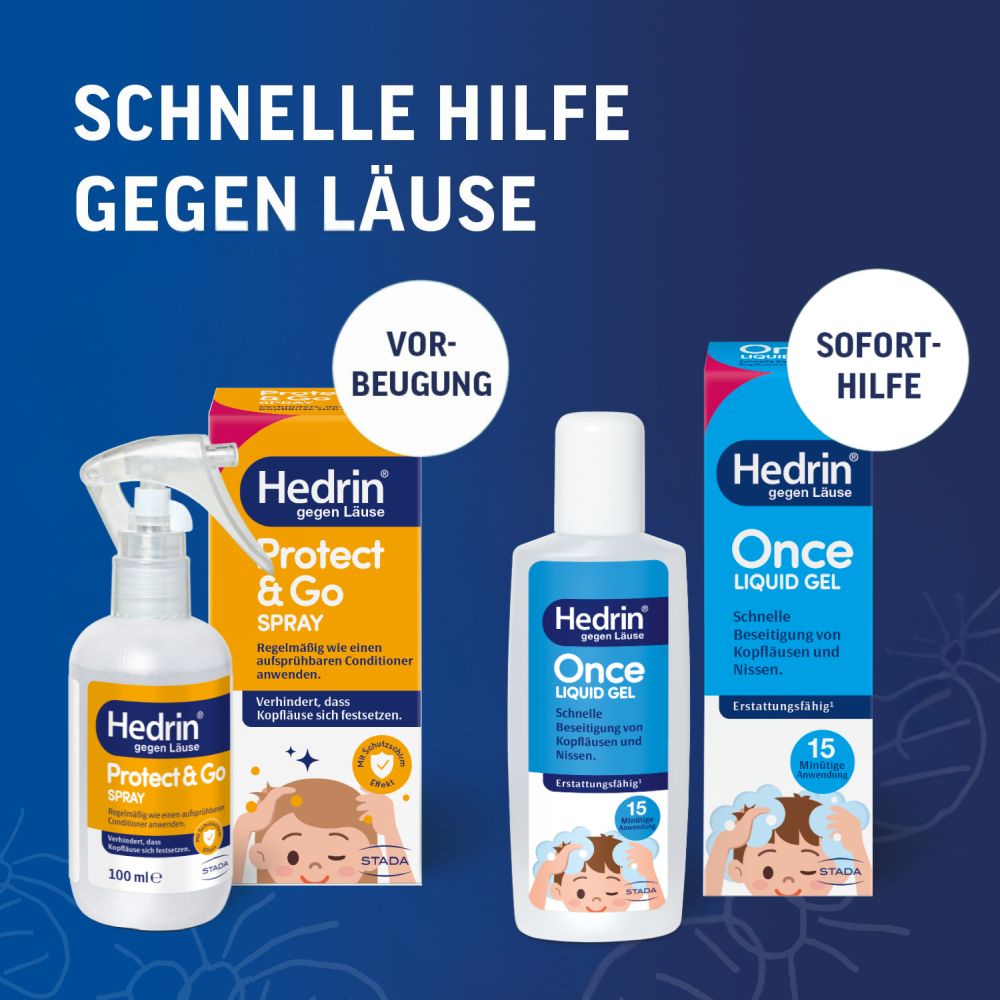 HEDRIN ONCE Liquid Gel + Protect & Go Spray Set 1 St Sparset