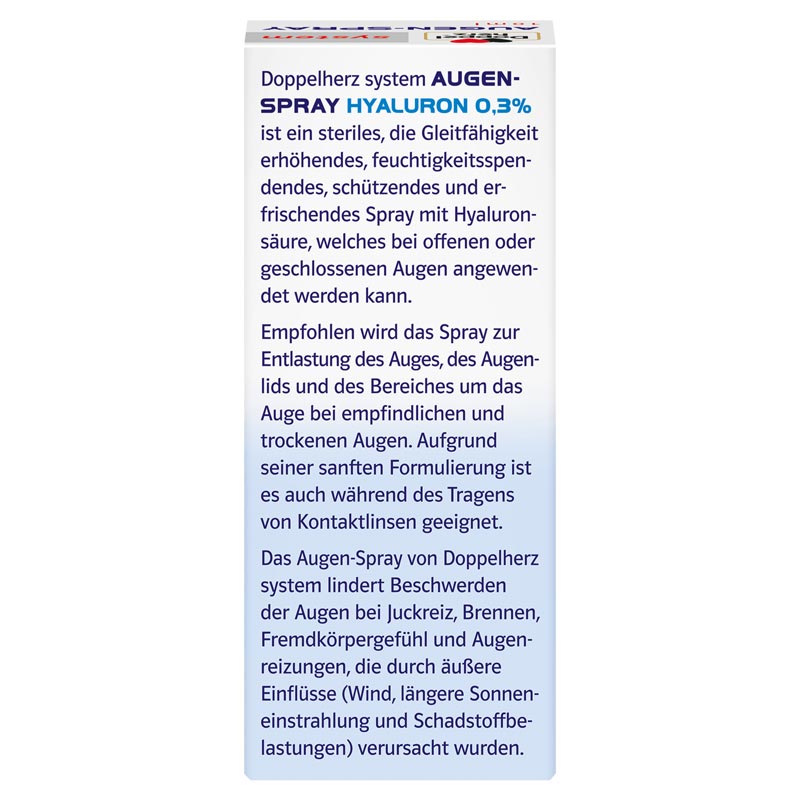 Doppelherz system AUGEN-SPRAY HYALURON 0,3%  10 ml Flüssigkeit