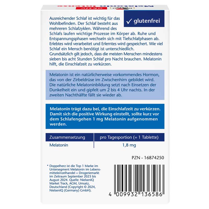Doppelherz aktiv Melatonin Schneller Einschlafen 40 St Tabletten