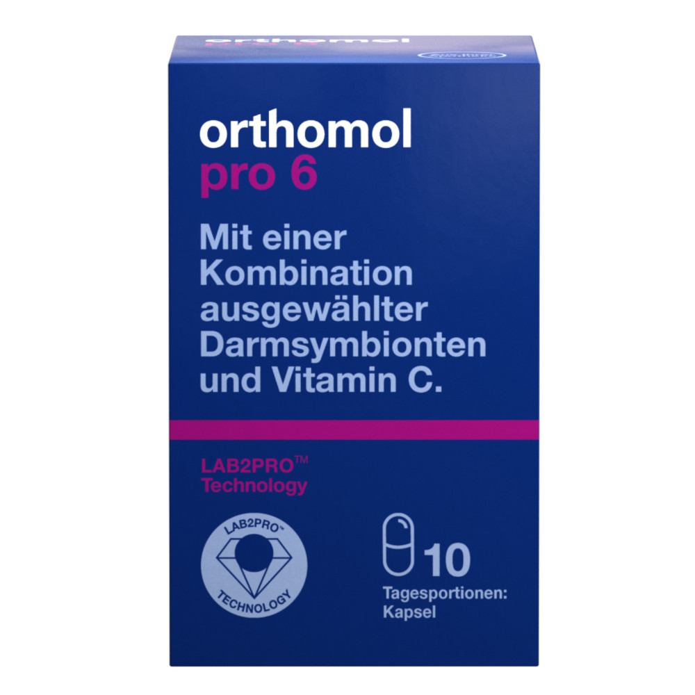orthomol pro 6 - mit einer Kombination ausgewählter Darmsymbionten und Vitamin C - Kapseln