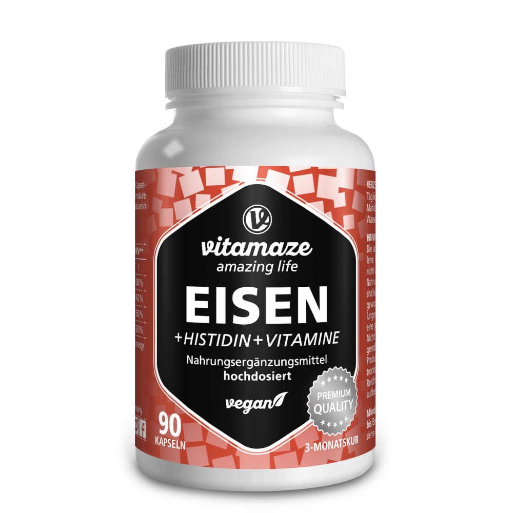 vitamaze Eisen 20 mg + Histidin + Vitamine C B9 B12  90 St Kapseln