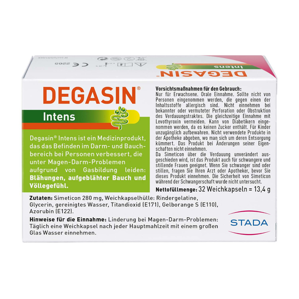 DEGASIN Intens gegen Blähungen 32 St Weichkapseln