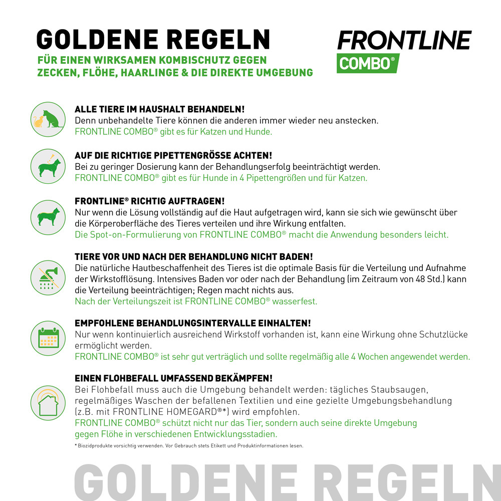 FRONTLINE COMBO gegen Zecken, Flöhe (Flöhe, Eier, Larven, Puppen) für Hunde M (10-20 Kg) 3 St Lösung