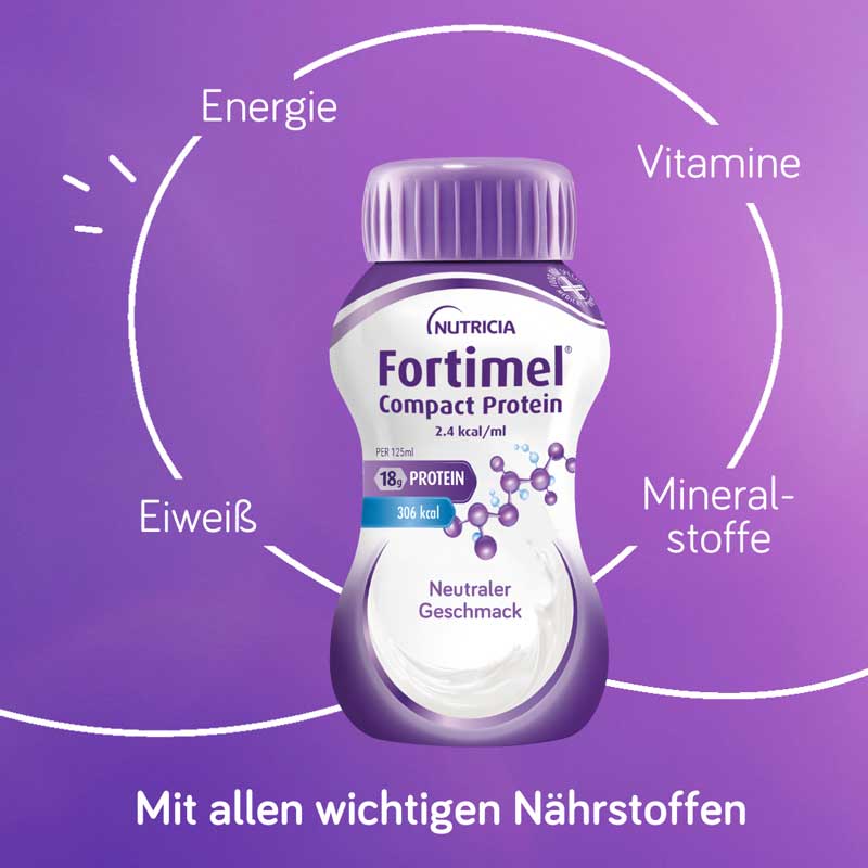 NUTRICIA Fortimel Compact Protein 2,4 kcal/ml Neutraler Geschmack 4X125 ml Flüssigkeit