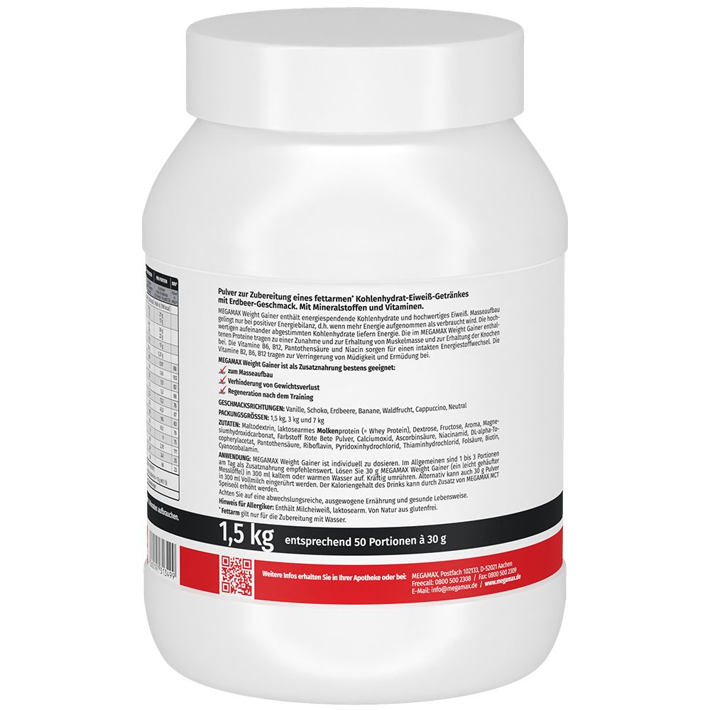 WEIGHT GAINER Megamax Erdbeere Pulver 1500 g Pulver