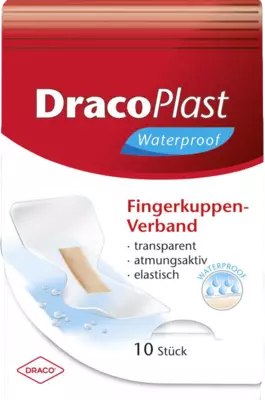 DracoPlast waterproof Fingerkuppen-Verband 3,7 × 6,6 cm 10 St Pflaster