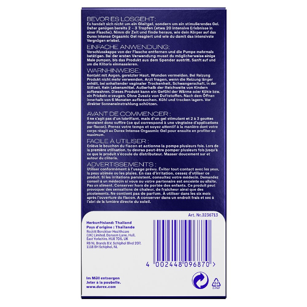 durex Intense Orgasmic Gel 10 ml Gel