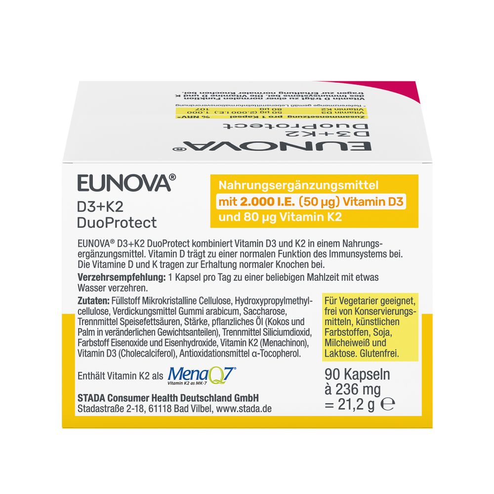 EUNOVA DuoProtect D3+K2 2000 I.E. 90 St Kapseln
