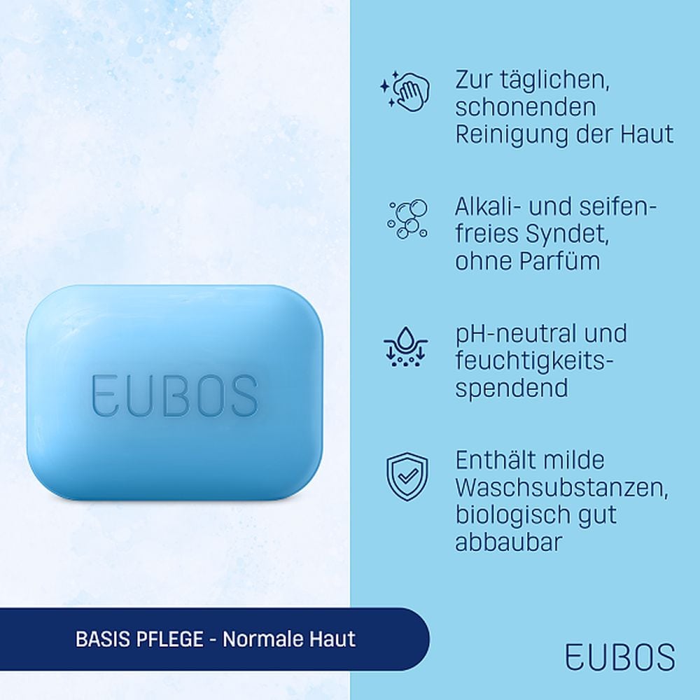 EUBOS Seifenstück blau unparfümiert 125 g Seife