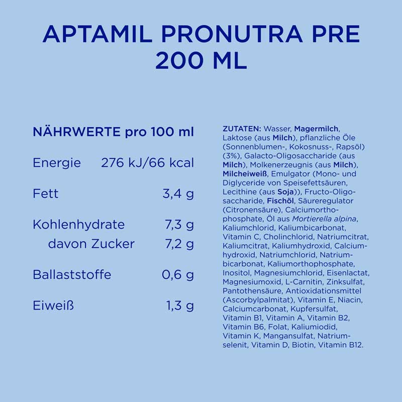 Aptamil PRE ANFANGSMILCH trinkfertig 200 ml Flüssigkeit