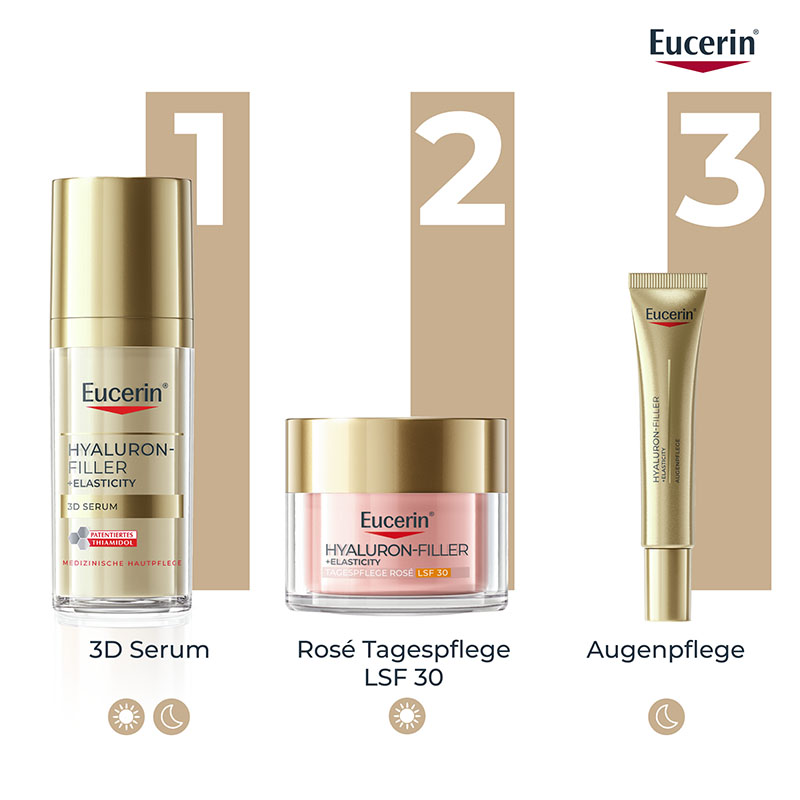 Eucerin HYALURON FILLER + ELASTICITY ROSÉ Tag LSF 30 50 ml Creme
