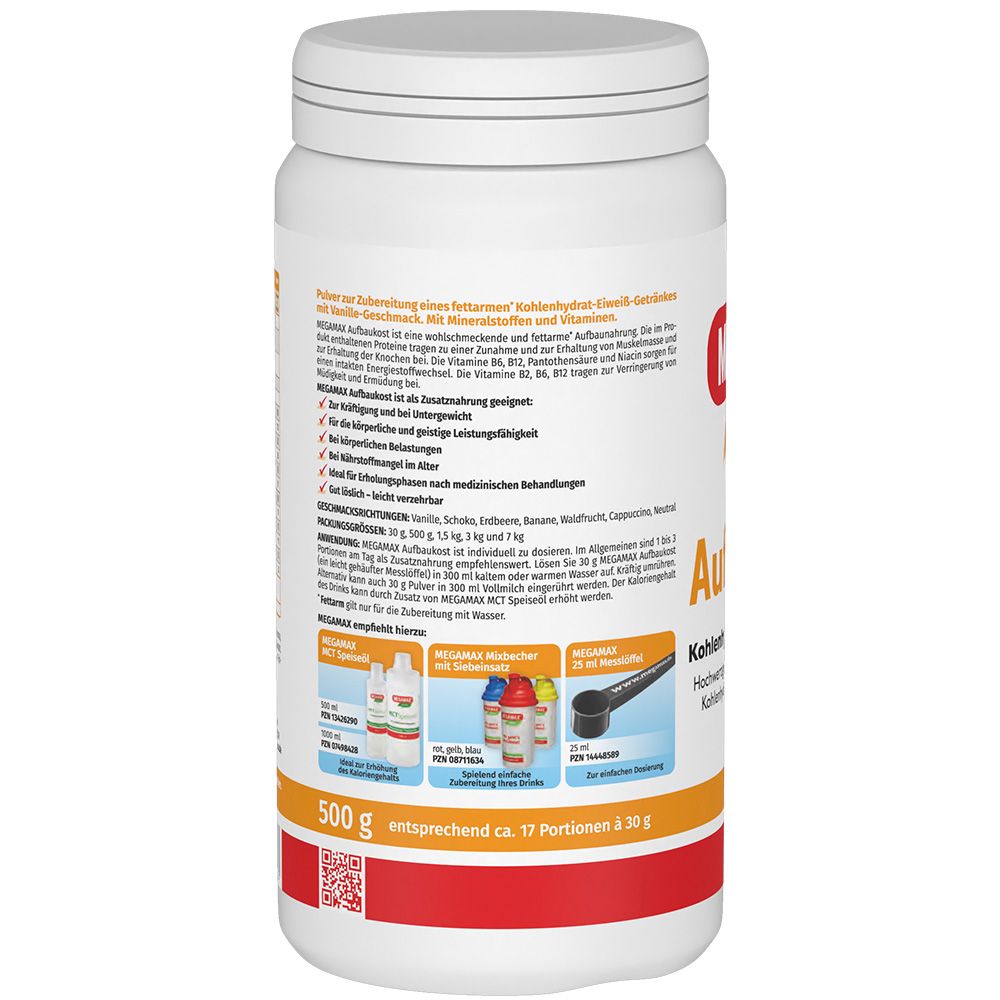 MEGAMAX Aufbaukost Vanille Pulver 500 g Pulver