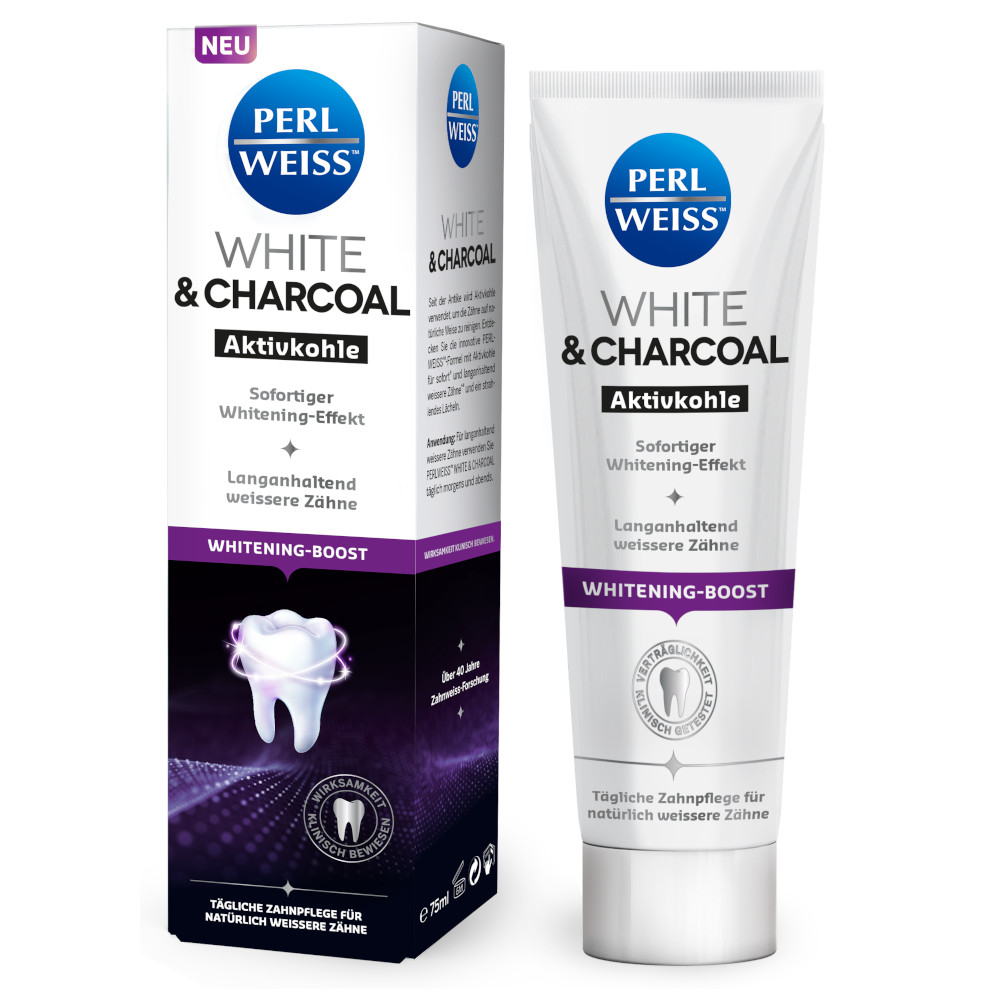 PERLWEISS WHITE & CHARCOAL Zahncreme 75 ml Zahncreme