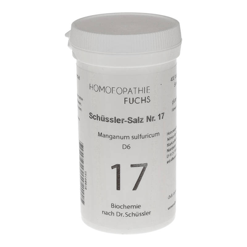 HOMOEOPATHIEFUCHS Schüssler-Salz Nummer 17 Manganum sulfuricum D6 400 St Tabletten