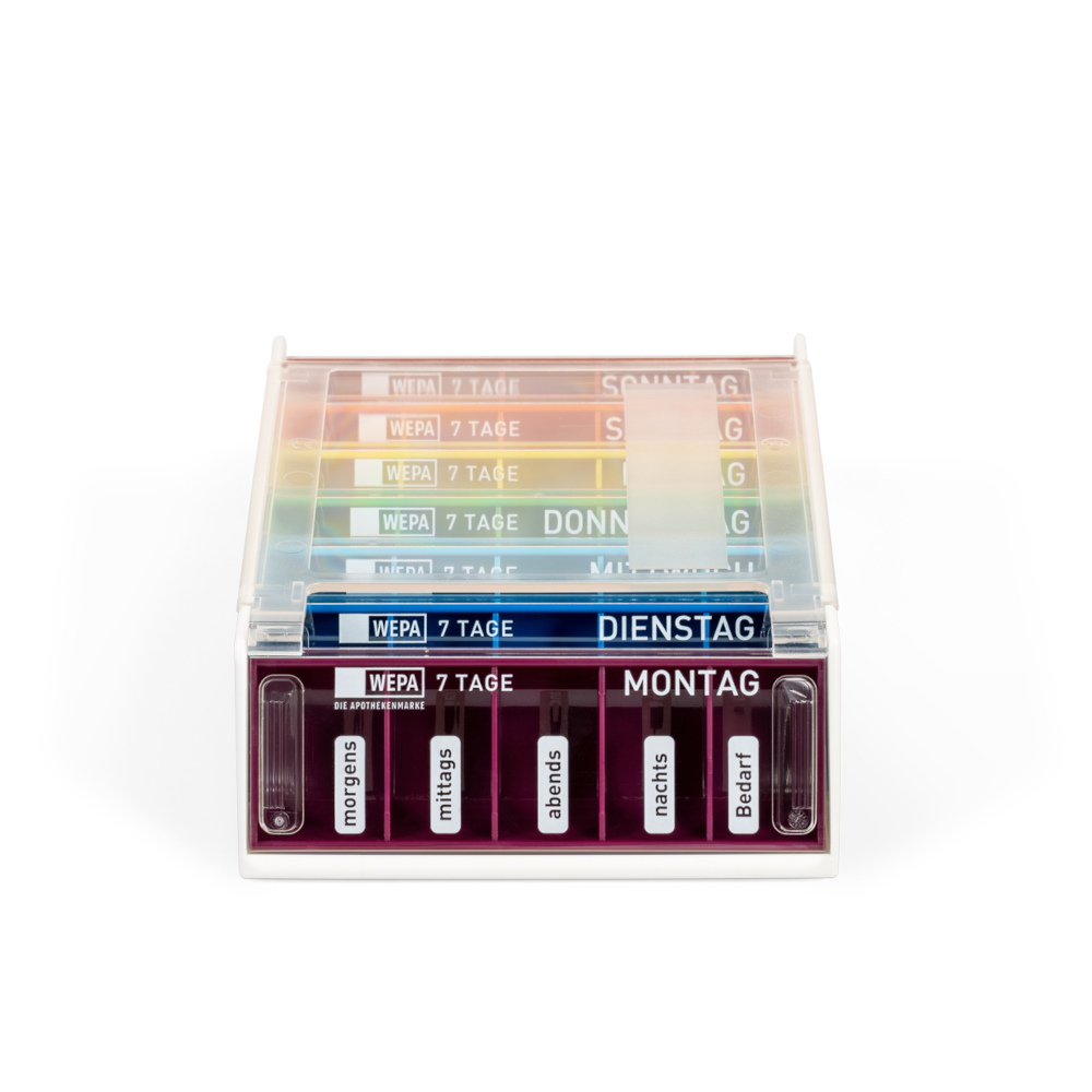 WEPA MEDIKAMENTENDOSIERER 7 Tage Wochenmagazin Regenbogen UV-Schutz+ 1 St
