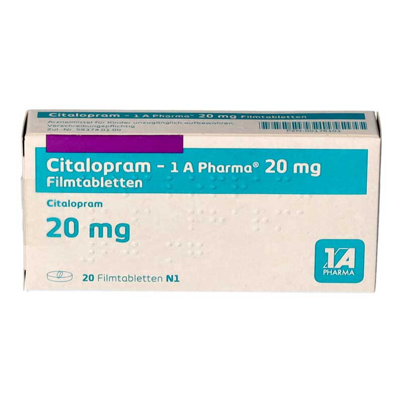 Citalopram-1 A Pharma 20mg 20 St Filmtabletten