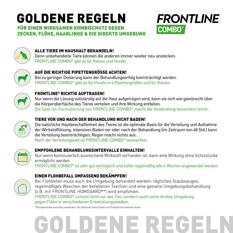 FRONTLINE COMBO gegen Zecken, Flöhe (Flöhe, Eier, Larven, Puppen) für Hunde L (20-40 Kg) 3 St Lösung