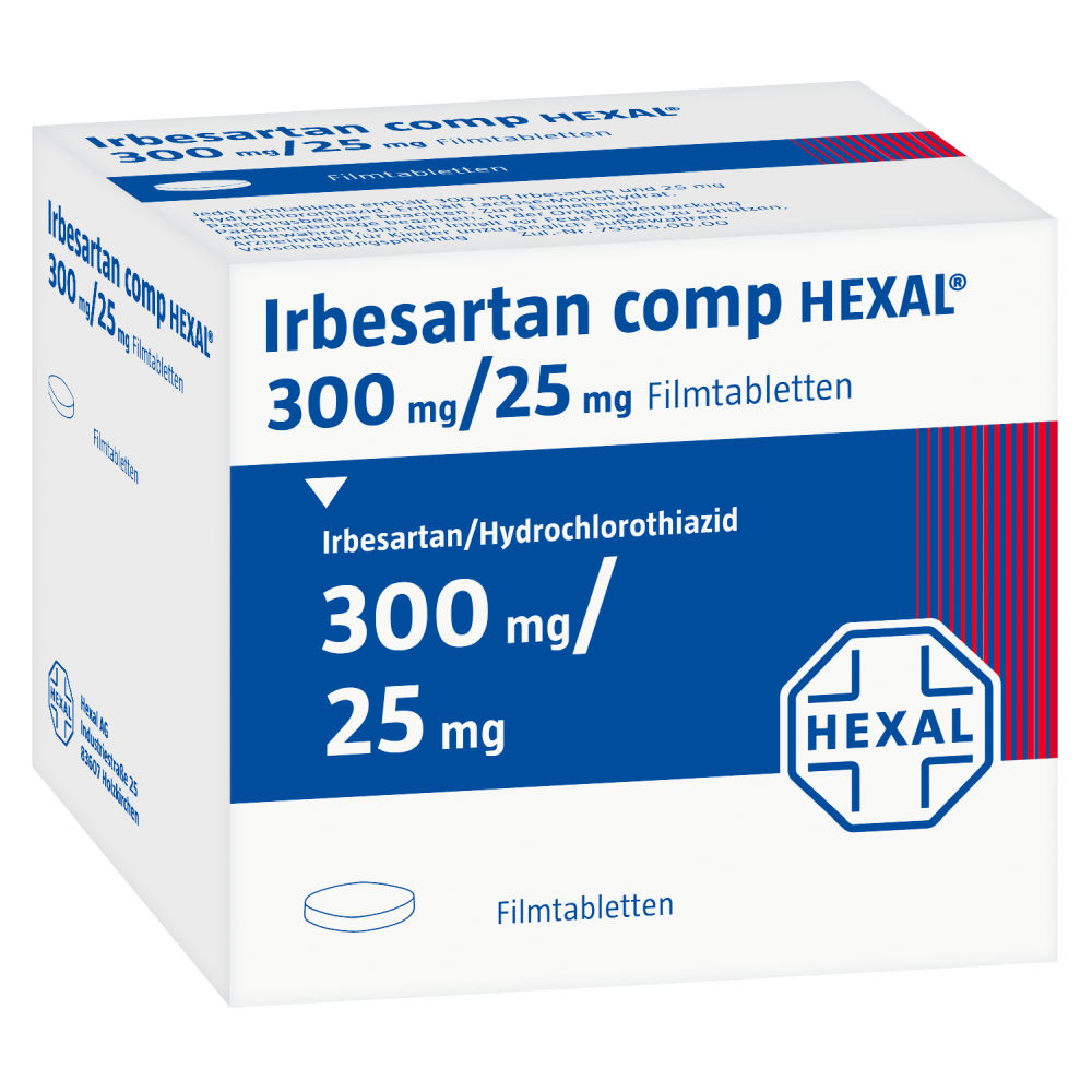 Irbesartan comp HEXAL 300mg/25mg 98 St Filmtabletten