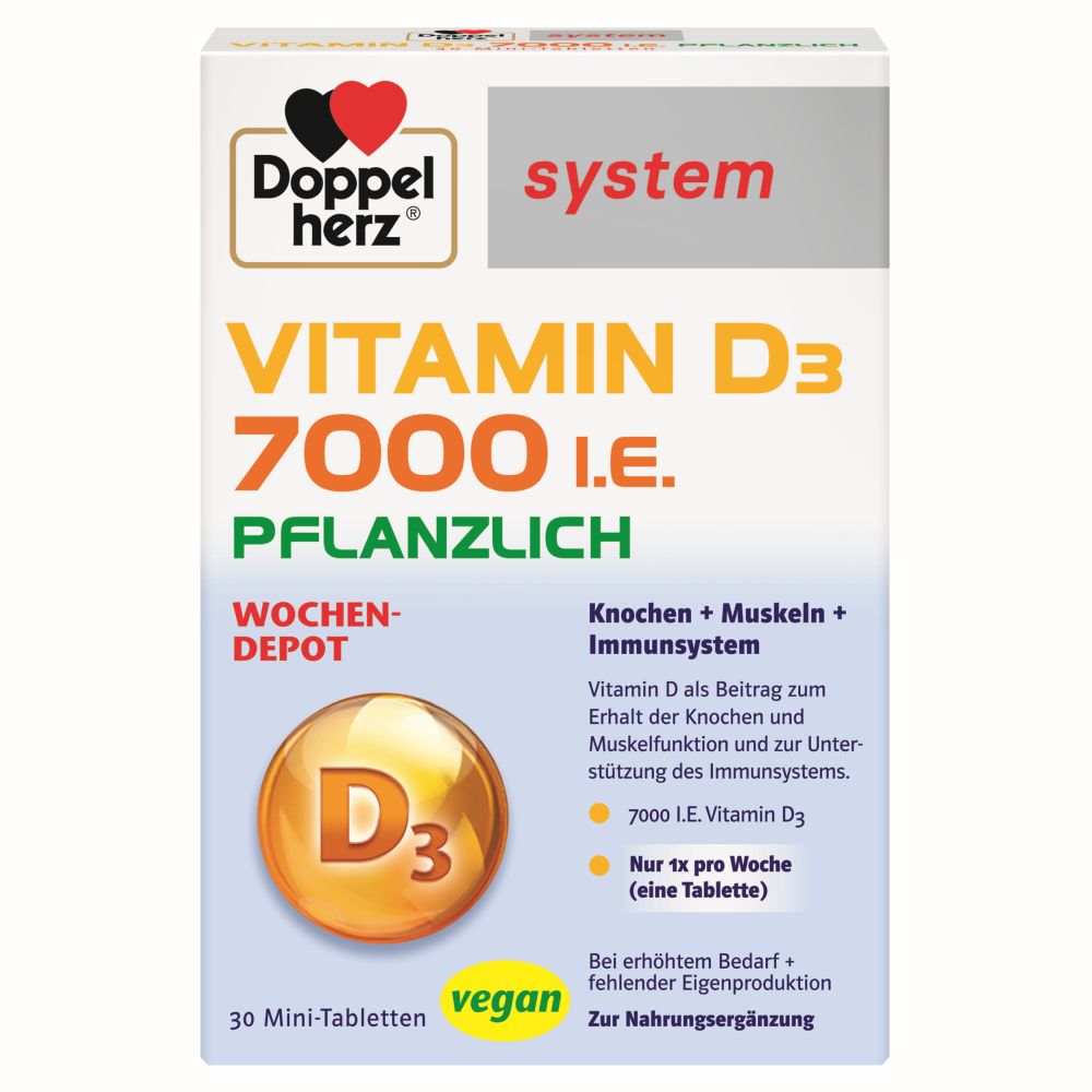 Doppelherz system Vitamin D3 7000 I.E. PFLANZLICH  30 St Tabletten