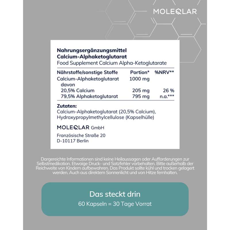 MOLEQLAR LONGEVITY CaAKG 60 St Kapseln