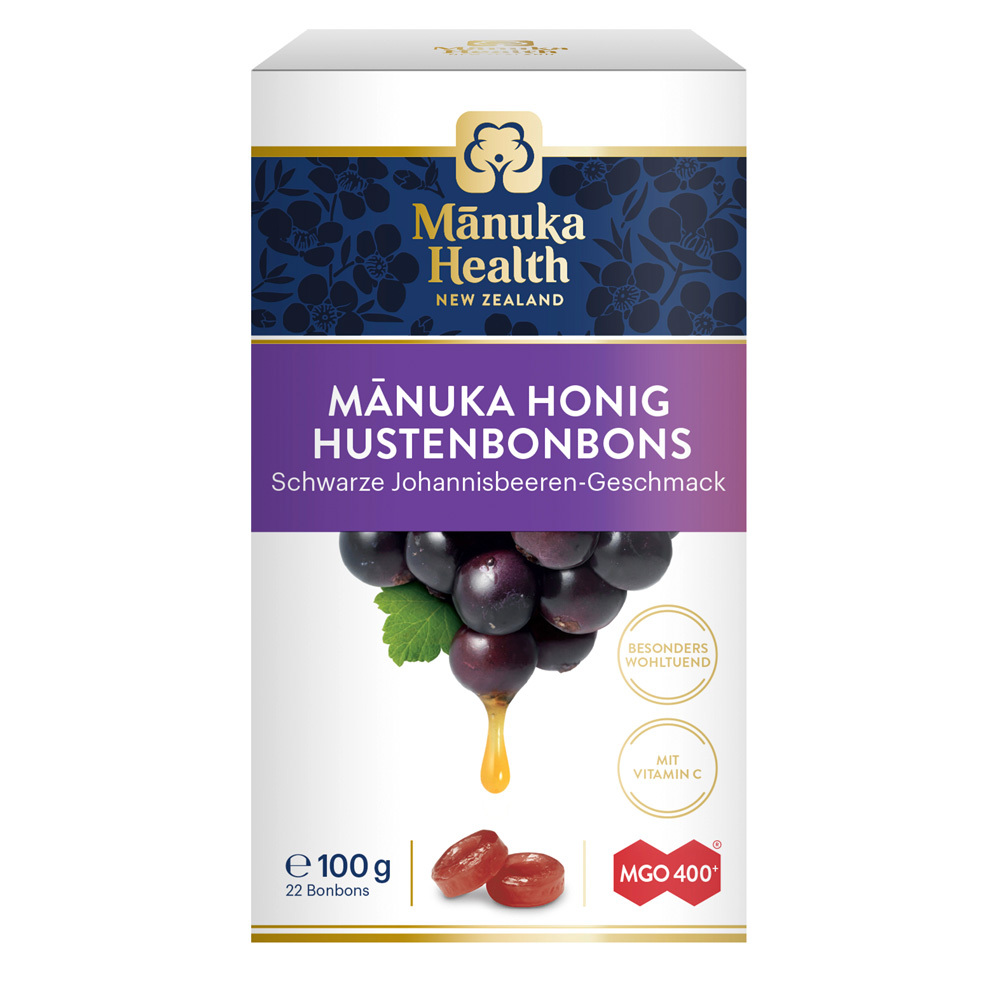Manuka Health MANUKA HONIG HUSTENBONBONS Schwarze Johannisbeere 100 g Bonbons