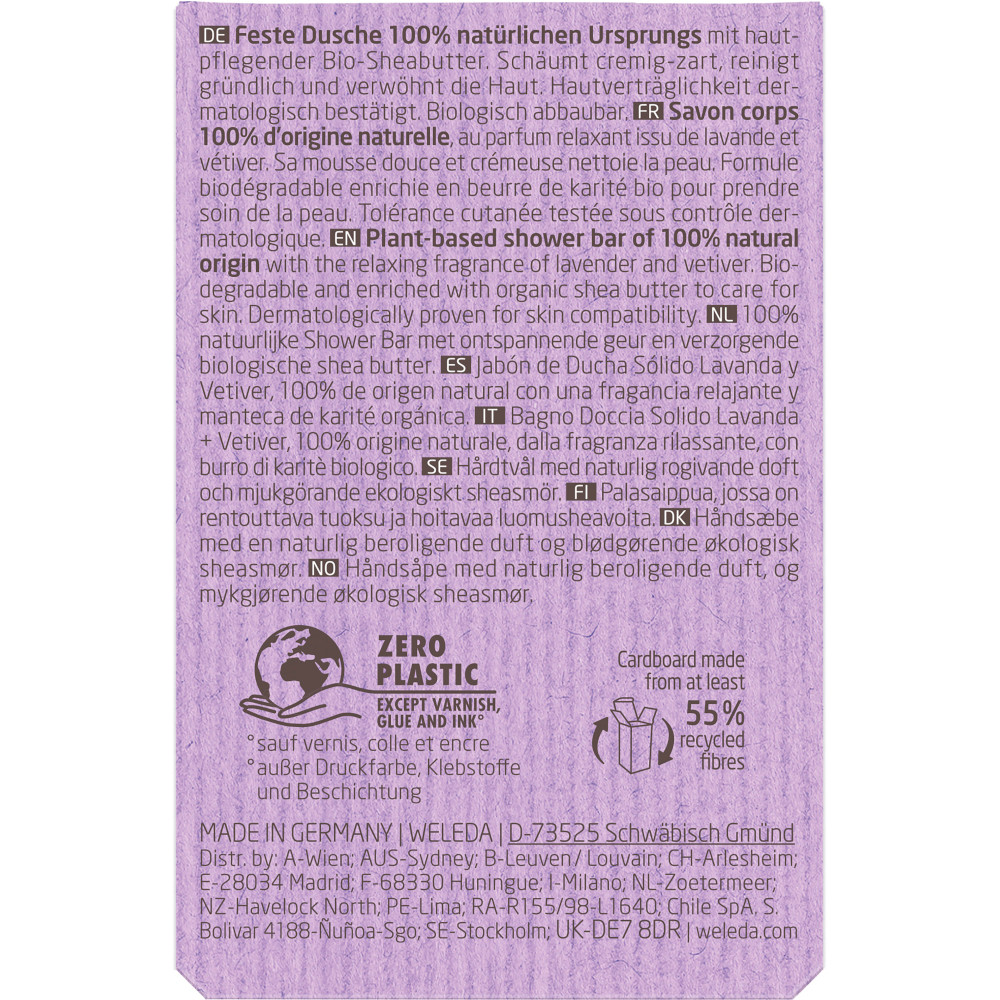 Weleda Feste Duschpflege Lavender + Vetiver 75 g