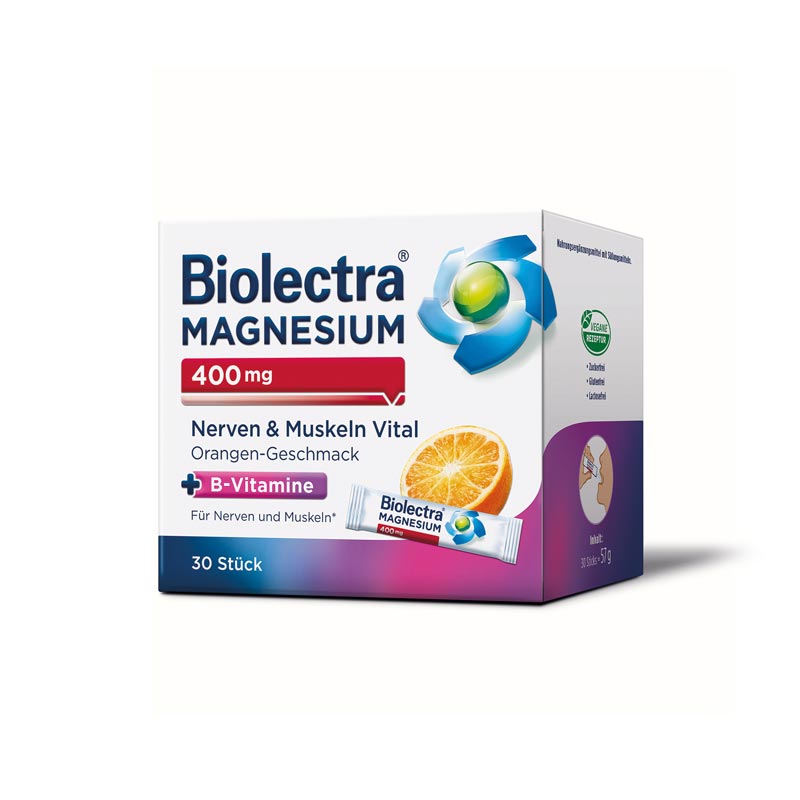 Biolectra MAGNESIUM 400mg Nerven & Muskeln Vital Orange 30 St Pellets