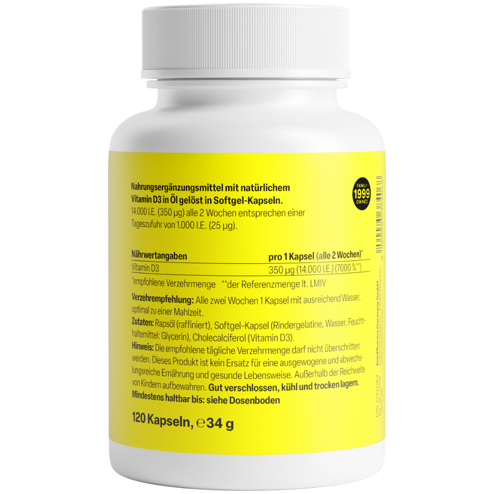 Zein Pharma Vitamin D3 14.000 I.E. 120 St Weichkapseln
