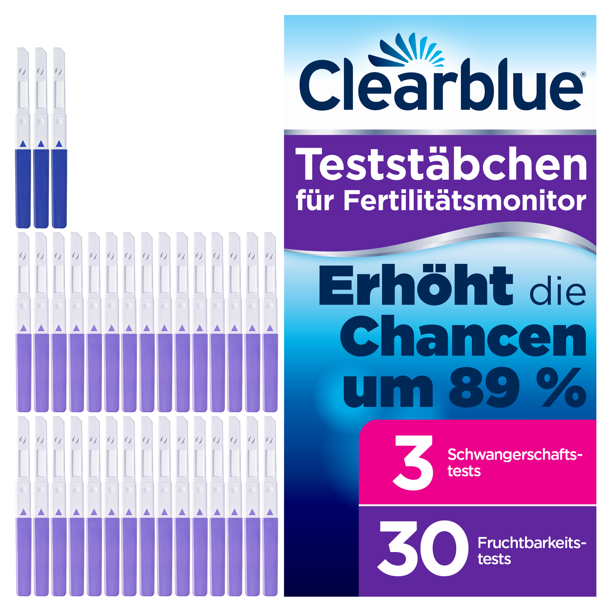 Clearblue Fertilitätsmonitor Advanced und Teststäbchen Set 1 Sparset